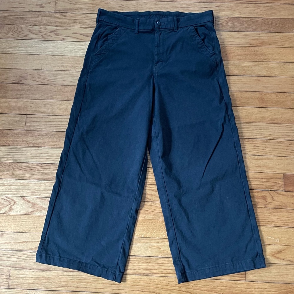 American Eagle Black Wide Leg Crop Trousers Women’s 14